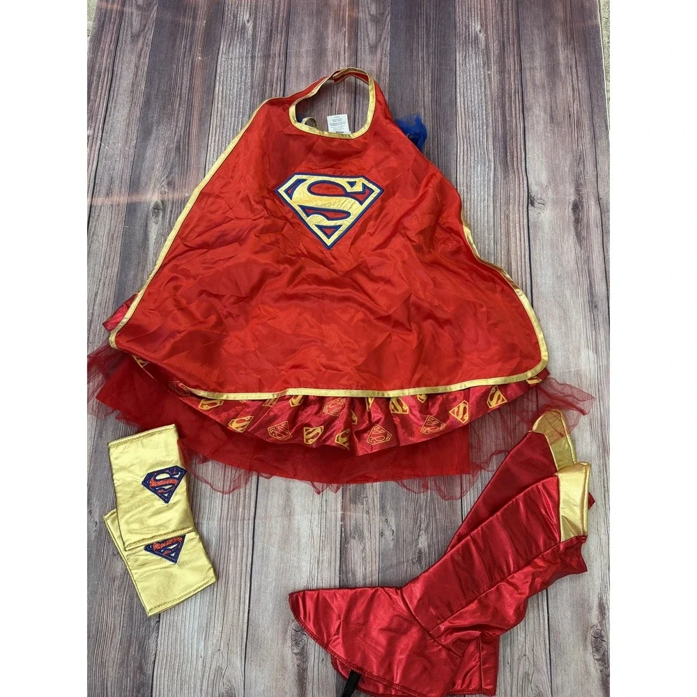 Super Girl Costume Kids Halloween Dress-up Complete Outfit Size Small